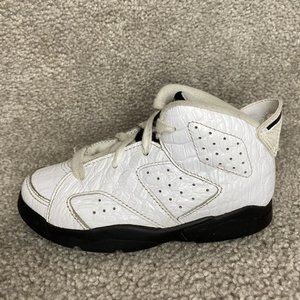 Air Jordan Retro 6 Alligator White and Black Infant 384667-110 TODDLER Size 9C